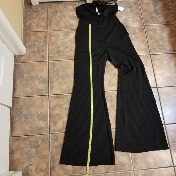 ALEXIS JUMPSUIT,BLACK WIDE LEGS SIZE L - Picture 5 of 12